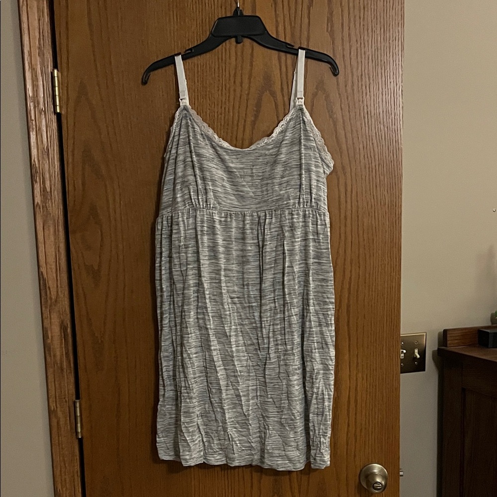 Motherhood Maternity Gray Nursing Nightgown